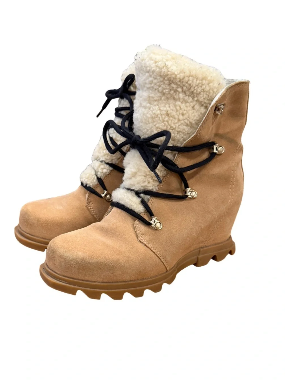 Sorel Joan of Arctic Wedge III Lace Cozy boots Size 8.5